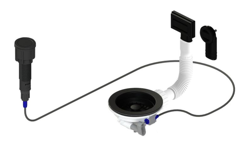 Granitemy Fekete Lefolyókészlet, beleértve a nyomógombos hulladékot dugóval, plusz téglalap alakú és kör alakú túlfolyóval 1208971746