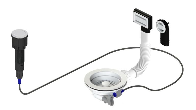 Granitemy fehér lefolyókészlet, beleértve a nyomógombos hulladékot dugóval, plusz téglalap alakú és kerek túlfolyóval 1208971747