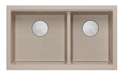 Quadri Newport II Dupla Beige Gránit Felületre Szerelhető Mosogató 76x45 cm RVS dugóval 1208971754