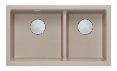 Quadri Newport II Dupla Beige Gránit Felületre Szerelhető Mosogató 76x45 cm RVS dugóval 1208971754