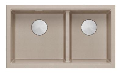 Quadri Newport II Dupla Bezs Gránit Aláépített Mosogató 702 x 390 mm RVS dugóval 1208971757