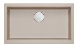 Quadri Newport II nagy és mély mosogató gránit felépítés és alsó szerkezet Beige mosogató 76x45cm rozsdamentes acél dugóval 1208971760