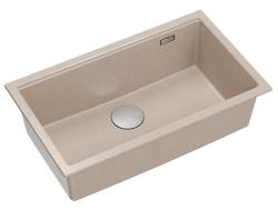 Quadri Newport II nagy és mély mosogató gránit felépítés és alsó szerkezet Beige mosogató 76x45cm rozsdamentes acél dugóval 1208971760