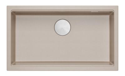 Quadri Newport II nagy és mély mosogató gránit felépítés és alsó szerkezet Beige mosogató 76x45cm rozsdamentes acél dugóval 1208971760