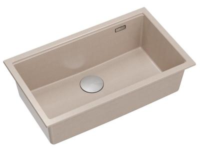Quadri Newport II nagy és mély mosogató gránit felépítés és alsó szerkezet Beige mosogató 76x45cm rozsdamentes acél dugóval 1208971760