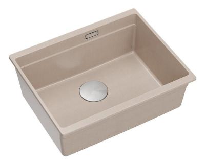 Quadri Newport II gránit alátétbeige mosogató 560x450mm rozsdamentes acél dugóval és lefolyófedéllel 1208971766