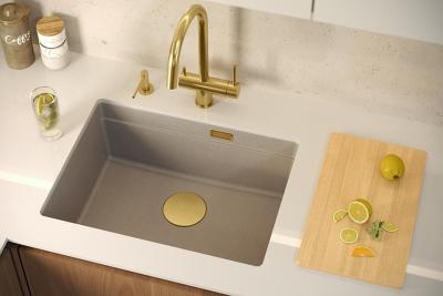 Quadri Newport II gránit alátétbeige mosogató 560x450mm rozsdamentes acél dugóval és lefolyófedéllel 1208971766