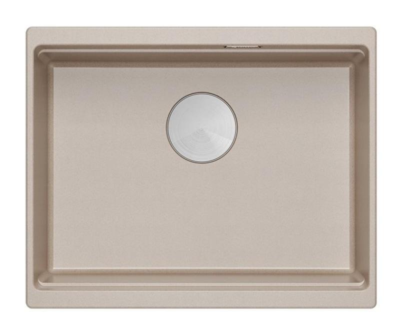 Quadri Newport II gránit alátétbeige mosogató 560x450mm rozsdamentes acél dugóval és lefolyófedéllel 1208971766