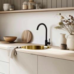 Pure.Sink Rondo Arany Kerek Mosogató lapba épített, alulról és felülről beépíthető 38 cm PRN38-60