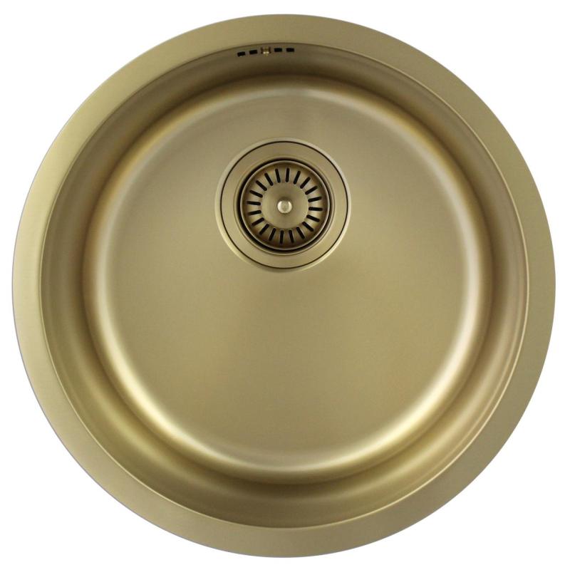 Pure.Sink Rondo Arany Kerek Mosogató lapba épített, alulról és felülről beépíthető 38 cm PRN38-60
