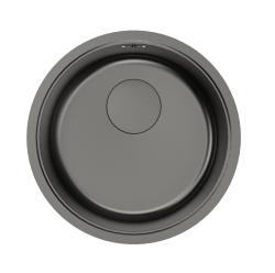 Pure.Sink Rondo Gun Metal kerek mosdó, síkba süllyesztett, alulról rögzített és felülről rögzített kivitelben, 37 cm, RD375-GunMetal