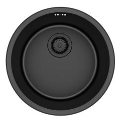 Pure.Sink Rondo Gun metal Kerek mosogató lapba épített, aláépített és felépített 38 cm PRN38-61