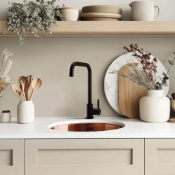 Pure.Sink Rondo Réz kerek mosdó, síkba építhető, alulról rögzíthető és felülről rögzíthető, 37 cm, RD375-Copper