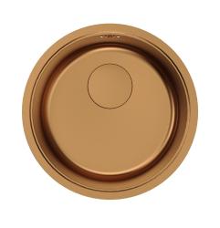 Pure.Sink Rondo Réz kerek mosdó, síkba építhető, alulról rögzíthető és felülről rögzíthető, 37 cm, RD375-Copper