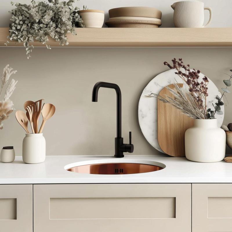 Pure.Sink Rondo Réz Kerek Mosogató lapra szerelhető, alulról szerelhető és felülről szerelhető 38 cm PRN38-62