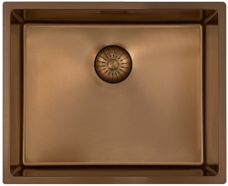 Outlet Return Pure.Sink Prestige mosogató 50x40 cm PVD Réz 10mm sugárú alulról, lapos felépítésű és felszerelés PPG5040-62