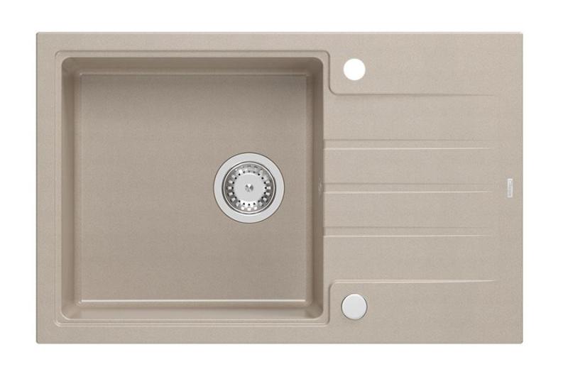 Quadri Cardigan Pearl Beige gránit felépítő mosogató csepegtetővel, fordítható 78x50cm 1208971816