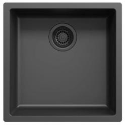 Ausmann Fibre fekete mosogató 40x40cm alulról épített, felülről épített és lapos építésű automatikus fekete dugóval 1208971851