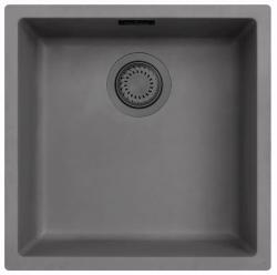 Ausmann Fibre beton szürke mosogató 40x40cm alulról, felülről és síkba építve, gun metal dugóval 1208971882