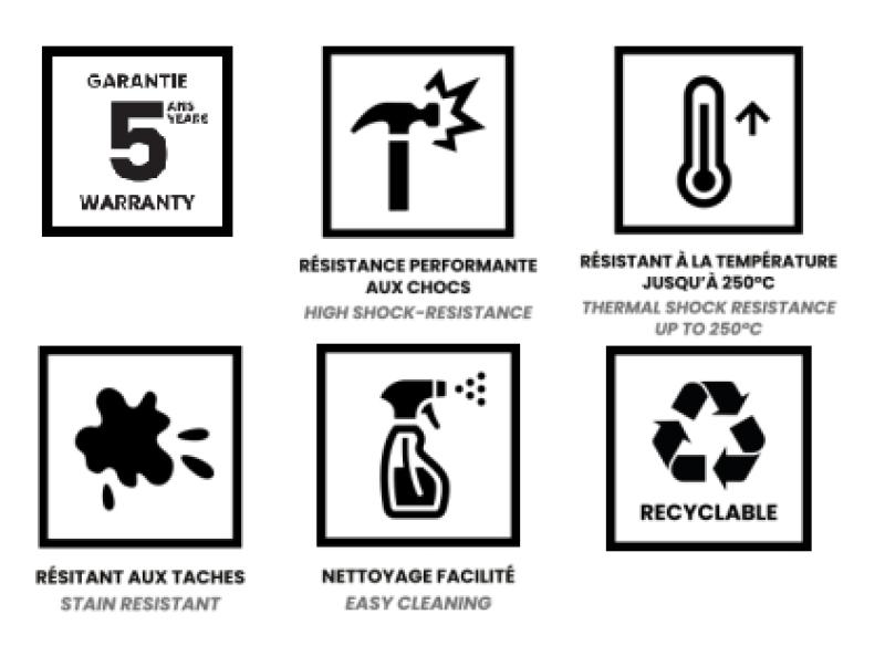 Ausmann Fibre beton szürke mosogató 40x40cm alulról, felülről és síkba építve, gun metal dugóval 1208971882