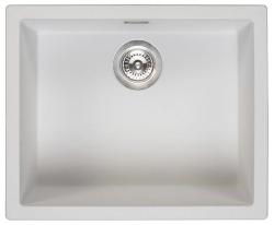 Ausmann Fibre fehér mosogató 50x40cm alulról, felülről és síkba építve automatikus rozsdamentes acél dugóval 1208971898