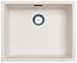 Ausmann Fibre homokfehér mosogató 50x40cm alulról, felülről és laposan beépített, automatikus rozsdamentes acél dugóval 1208971930
