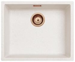 Ausmann Fibre homok fehér mosogató 50x40cm alulról, felülről és síkba épített automatikus réz dugóval 1208971932