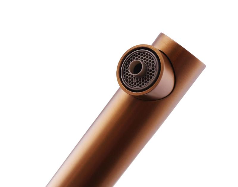 Pure.Sink Elite Steel Clear-S PVD arany színű, 3-utas konyhai csaptelep kihúzható kifolyóval és szűrt vízzel PS8120-60