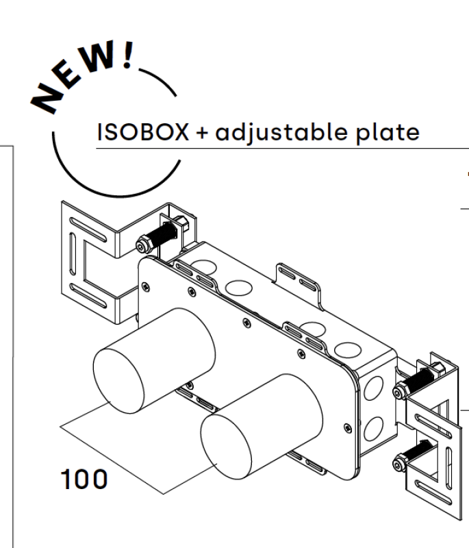 Waterevolution Beépíthető mosdócsaptelep 2 lyukú, állítható T0.16.EBI