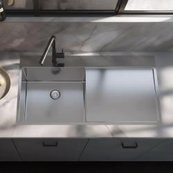 Pure.Sink Exclusivo Rozsdamentes acél mosogató lecsepegtetővel 100x52 cm Csap bal oldalon PEX47100LT-02