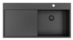 Pure.Sink Exclusivo Gun metal mosogató lecsepegtetővel 100x52 cm Csap jobb oldalon PEX47100RT-61