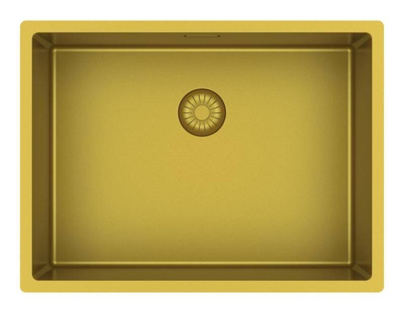 Pure.Sink Exclusivo Arany mosogató 55x40 cm, 10 mm sugárú alátét, sík és felépített PEX5540-60