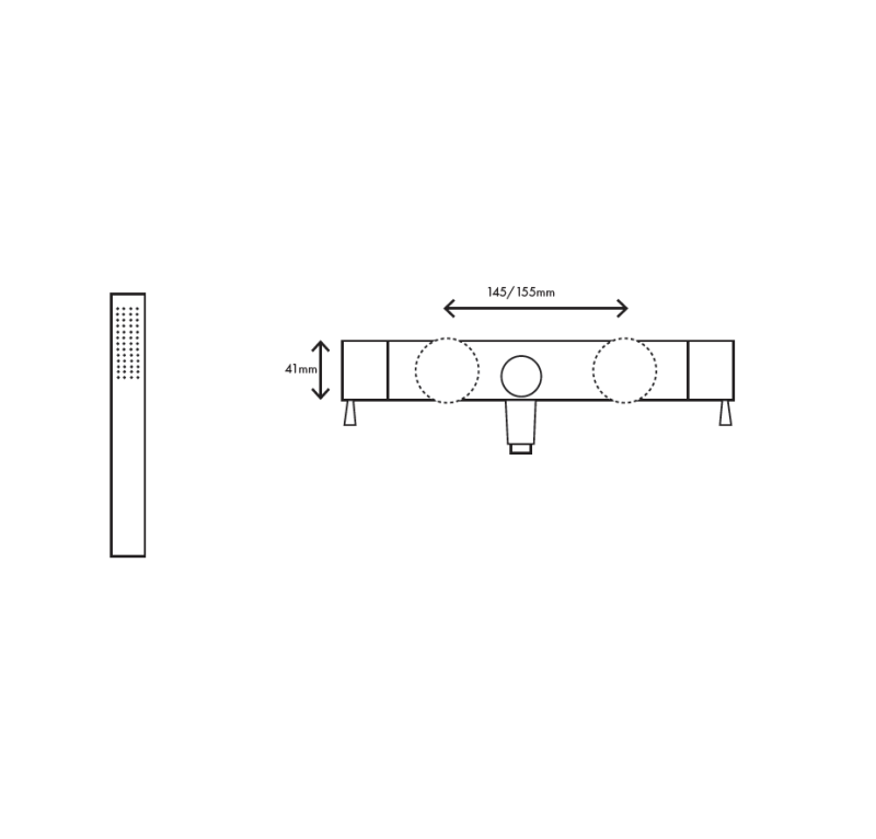 MURO TUA fürdőkád csaptelep kézi zuhanykészlettel, króm M1.B2.CR