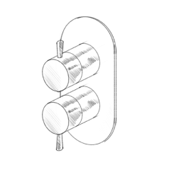 MURO TUA falba építhető csaptelep 3-utas átállítóval, króm M1.B33.S.CR