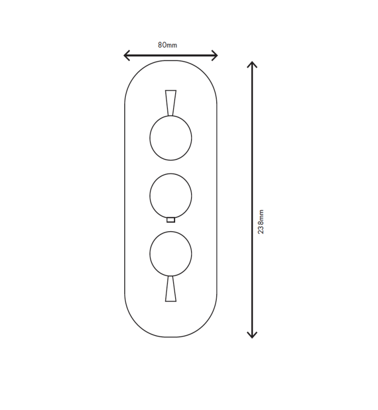 MURO TUA falba építhető csaptelep 2 zárócsappal, króm M1.B34.S.CR