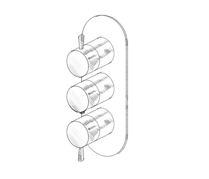 MURO TUA falba építhető csaptelep 2 zárócsappal, króm M1.B34.S.CR