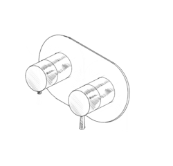 MURO TUA beépíthető zuhanytermosztát csaptelep 2 kivezetéssel, króm M1.B32T.S.CR