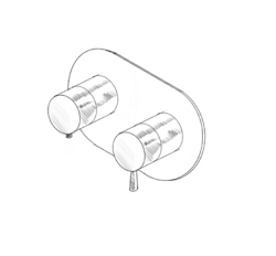 MURO TUA beépíthető zuhanytermosztát csaptelep 3 kivezetéssel, króm M1.B33T.S.CR