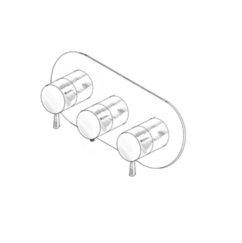 MURO TUA beépíthető zuhanytermosztát csaptelep 2 elzárócsappal, króm M1.B34T.S.CR