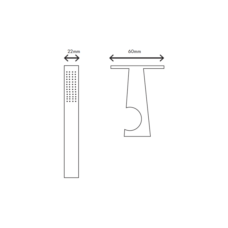 MURO TUA Kézi zuhanykészlet Slim, falcsatlakozóval, króm M1.BA1.S.CR