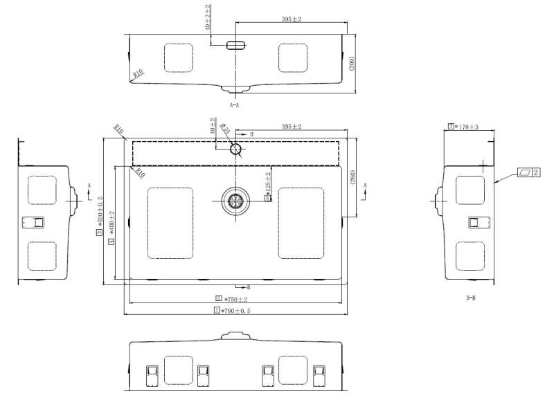 Pure.Sink Exclusivo Aranyszínű nagy mosdó 75x40 cm, csaptelep-szárny és csaptelepnyílás BB7540T-60