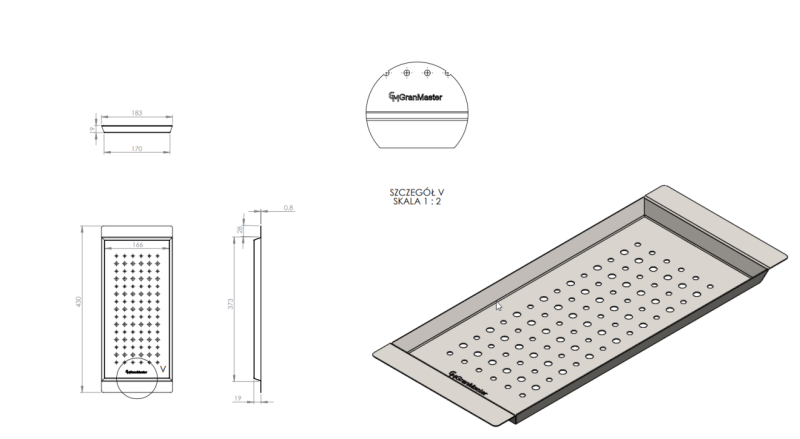Massimo kiegészítő betétfülke, matt fekete, 183x430x19 mm