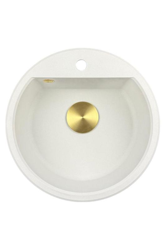 Pure.Sink Universal Drain cover, basket plug cap, gold-colored, rounded lid for drain hole WSTCOV-60