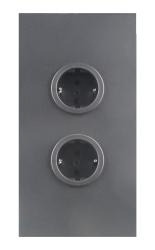 Indux Corner Energiaoszlop 2 csatlakozóval, földelő csatlakozóval, Gun metal 1208972281