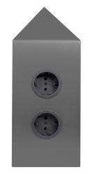 Indux Corner Еnergiezuil 2 aljzattal Randaarde Hoek Gun metal 1208972286