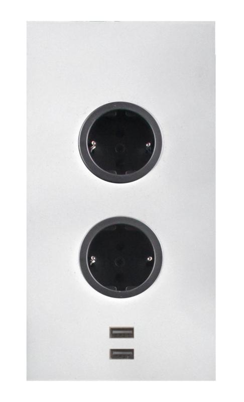 Indux Corner Energiaoszlop 2 csatlakozóval, földelővel és 2 x USB-töltővel Fehér 1208972298