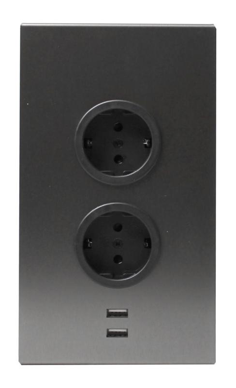 Indux Corner Energiaoszlop 2 aljzattal, földelő csatlakozóval és 2 x USB-töltővel Gun metal 1208972299