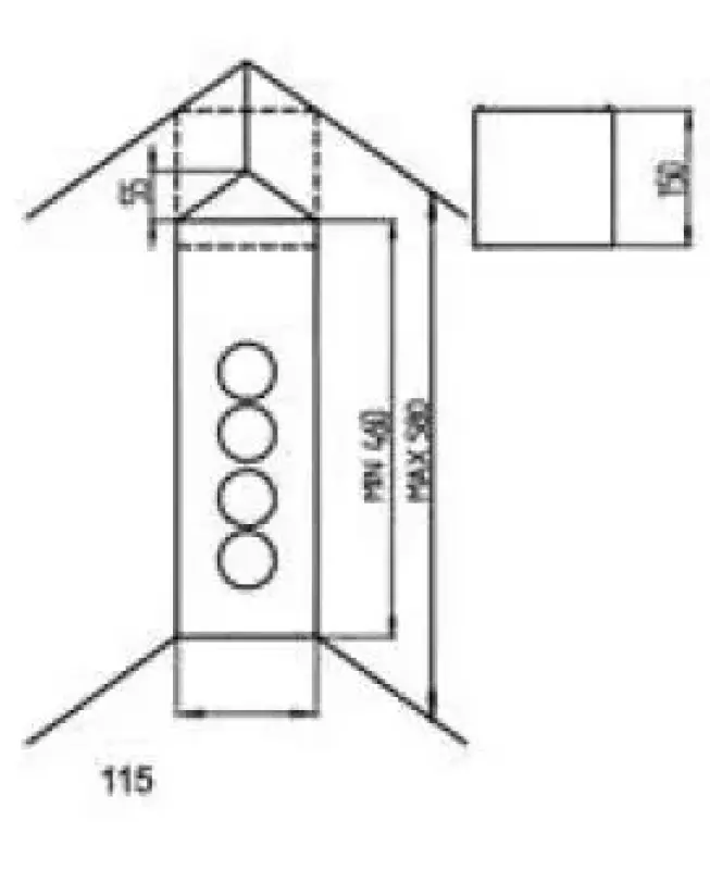 Indux Corner 4 csatlakozóval ellátott energiaoszlop Földelő csatlakozó Fekete 1208972307