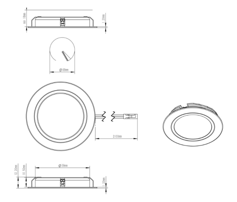 Indux Luma beépíthető konyha Multi Tone LED szett 4 spotlámpa Fehér 1208972410