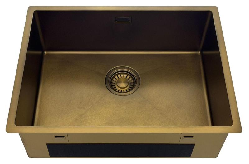 Pure.Sink Luxion PVD Antik bronz mosogató 55x40 cm alátét, síkba építhető és felépíthető  fenékállvánnyal PLX5540-64